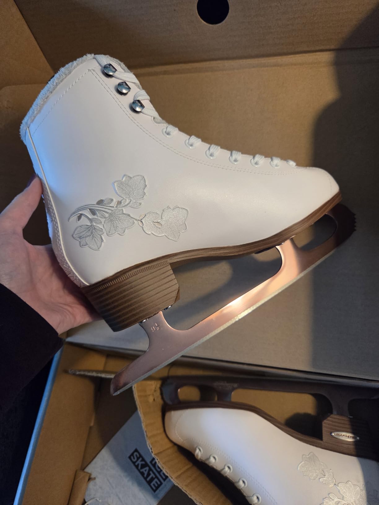 Rollerblade Bladerunner Ice Diva Women's Adult Figure Skates, White and Rose Gold, Ice Skates customer photo 2