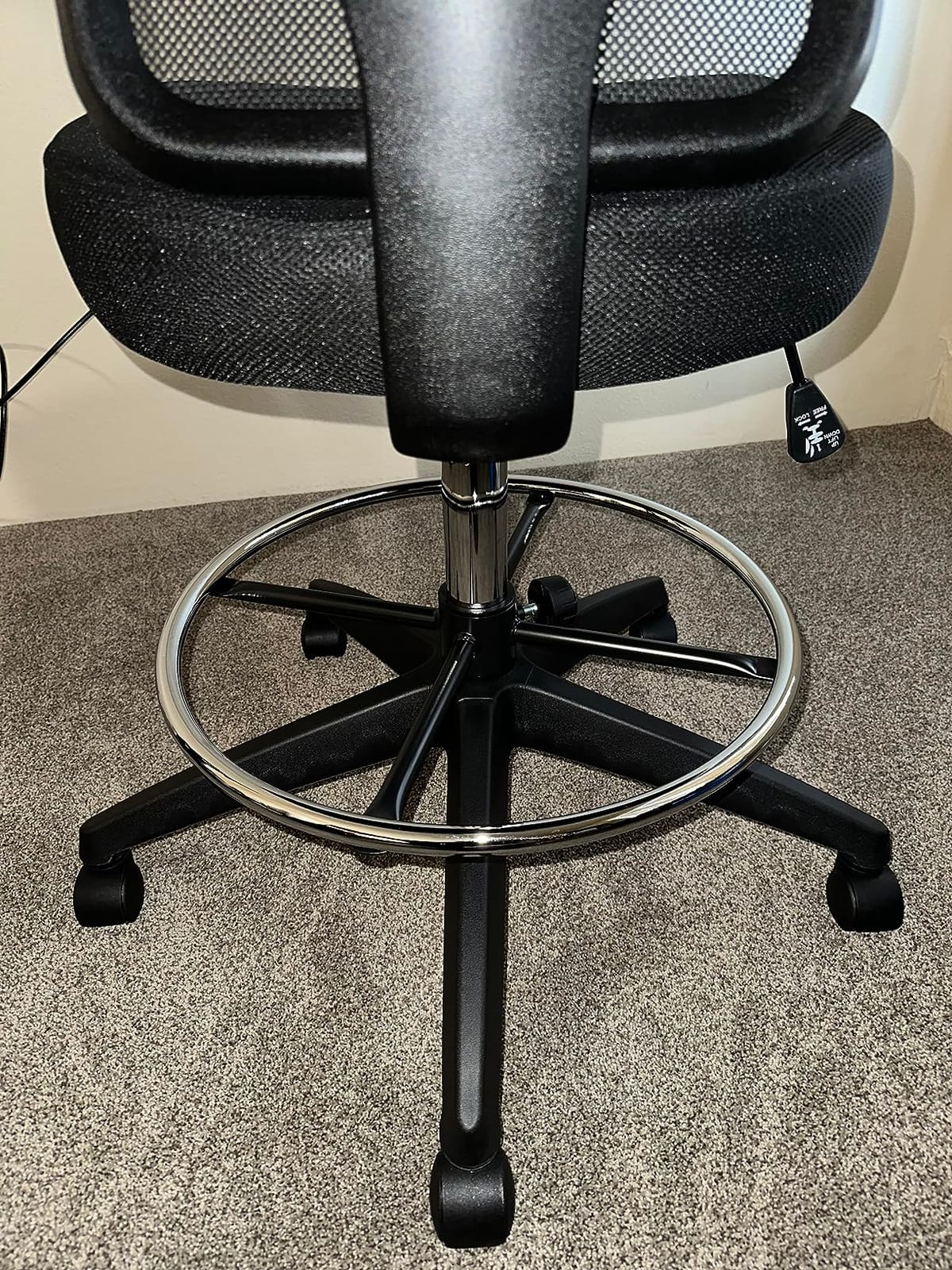 Armless Drafting Chair Tall Office Chair Adjustable Height High Back Ergonomic Desk Chair Drafting Stool Rolling Bar Stools Chairs with Footrest and Wheels customer photo 2