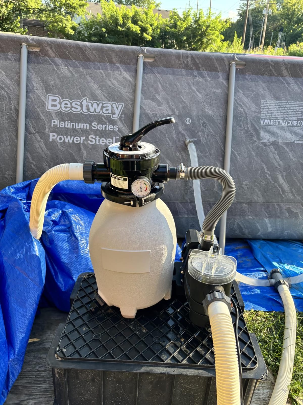 CIPU 14 inch Sand Filter Pump System Handy 6-Way Valve for Above Ground Pools with 0.5HP Prefilter Pool Pump with Timer 115V 25FT Inline GFCI Power Cord for Easy Installation customer photo 2