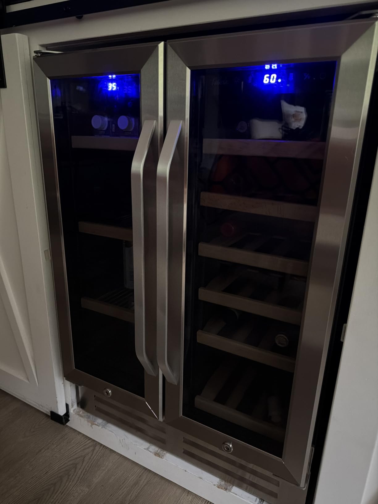 24 Inch Wine Cooler Fridge Dual Zone, Professional Large Capacity High Wine Refrigerator with Powerful Compressor, Quiet Operation and Elegant Design-KMHJ408D customer photo 2