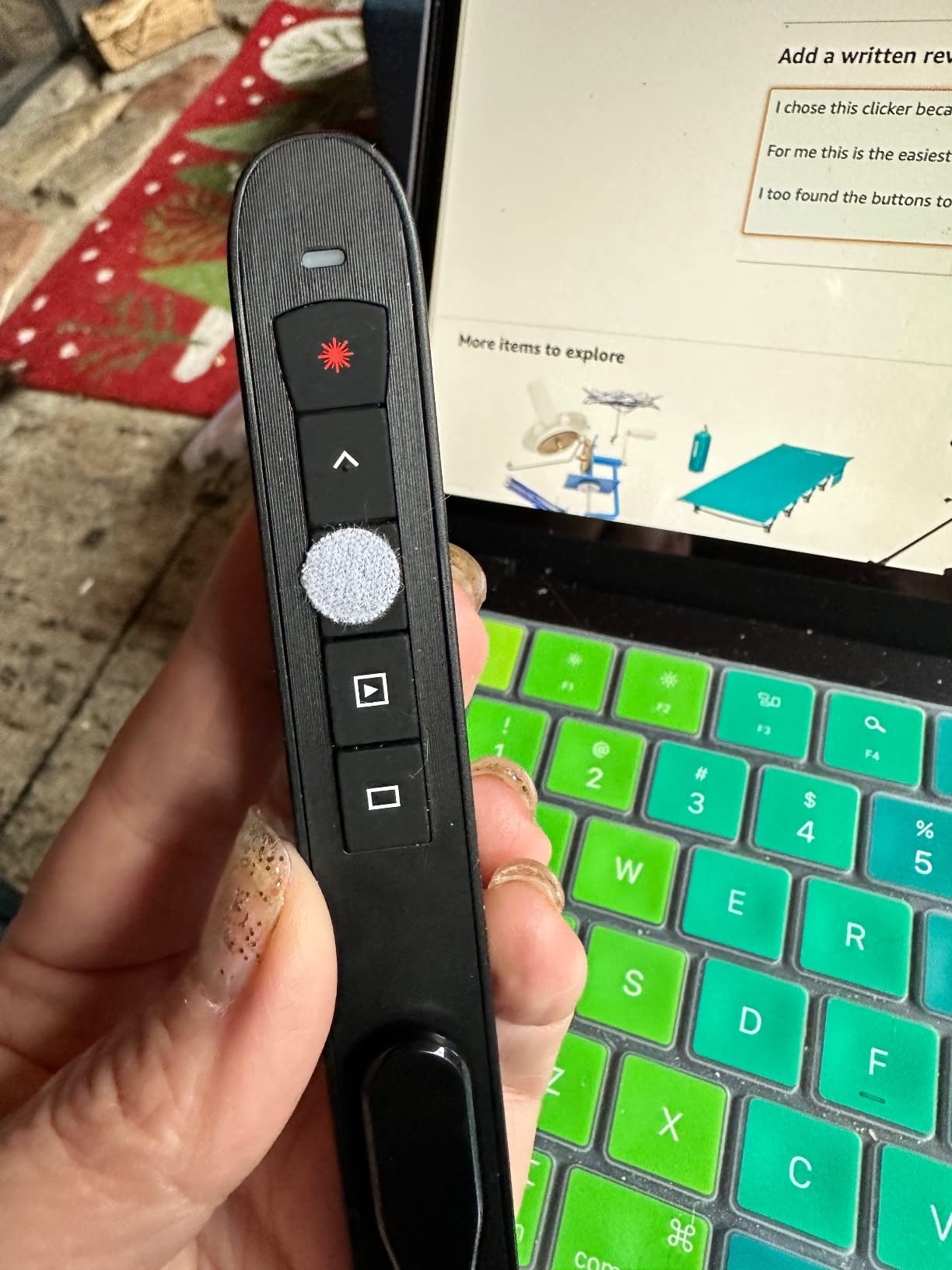 Green Light Presentation Clicker for Teachers – USB-C Rechargeable Wireless Presenter for PowerPoint/Keynote/Google Slides, Plug & Play Remote for Mac/Windows/Laptop customer photo 2
