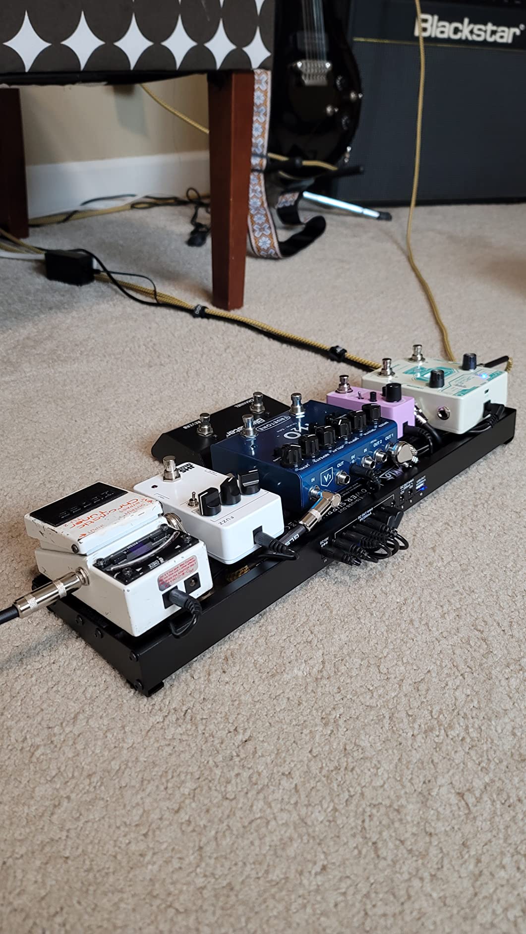 AKLOT Guitar Pedal Board with Built-in Power Supply Guitars Effect Pedalboard Aluminium Alloy Power Supply 19