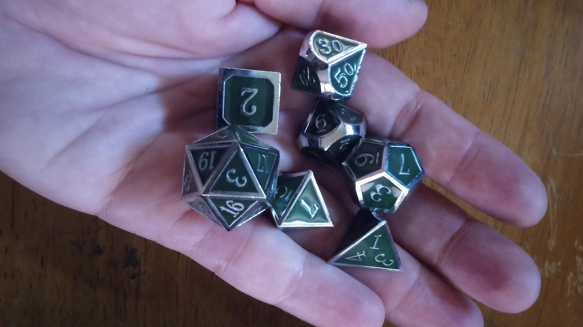 Haxtec Metal DND Dice Set, 7 Pcs Bloodstained Polyhedral Dice for RPG customer photo 1