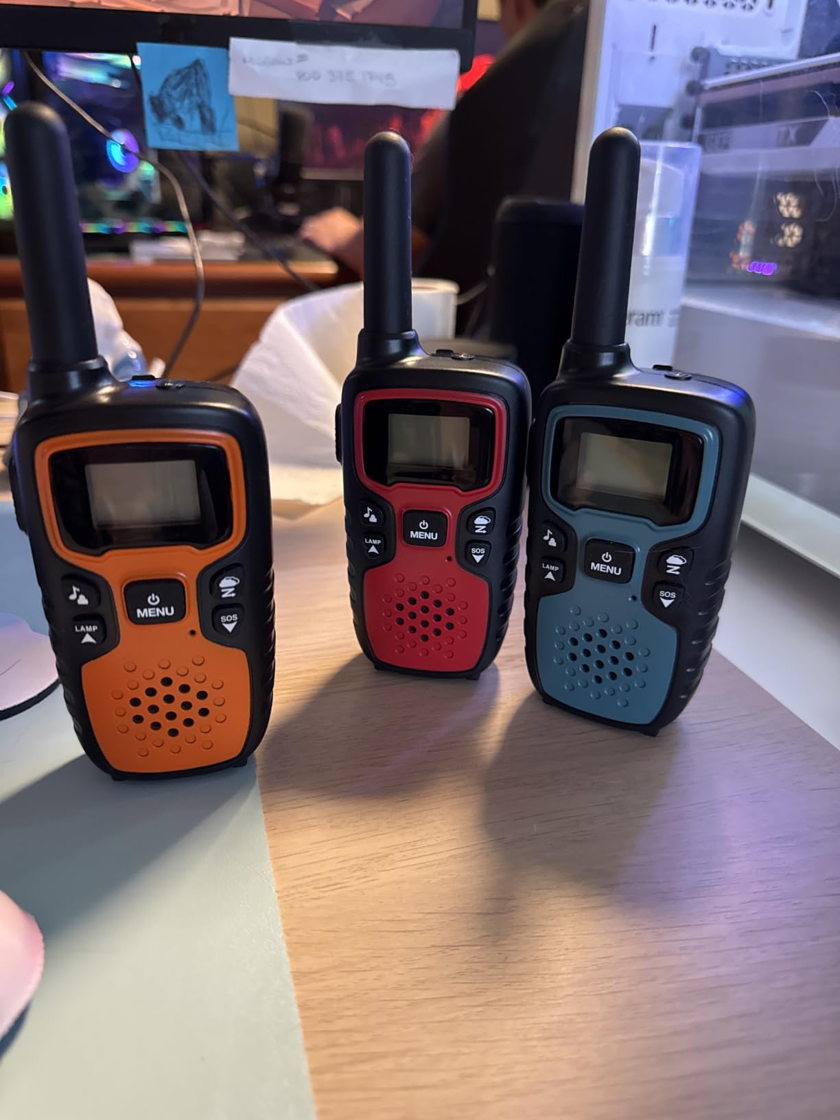 Wishouse Walkie Talkies for Adults Long Range-Rechargeable 4 Pack 2 Way Radios, Hiking Accessories Camping Gear Xmas Birthday Gift for Kids Family with Lamp,SOS Siren,NOAA Weather Alert,Easy to Use customer photo 1