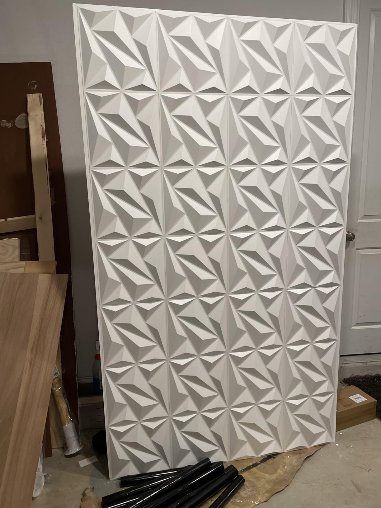 Art3dwallpanels 33 Pack 3D Wall Panels Diamond, Black, 12''x12'' customer photo 1