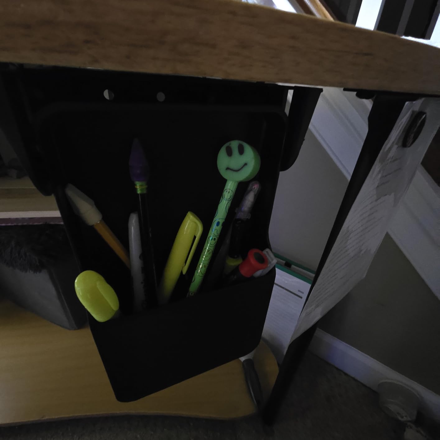 Under Desk Drawer Storage Organizer - 2 Pack (Large and Small) Black - (Please Note - Drawer Size/No Lip Under Desktop) - 2 Installation Methods (Screw or Adhesive) customer photo 1
