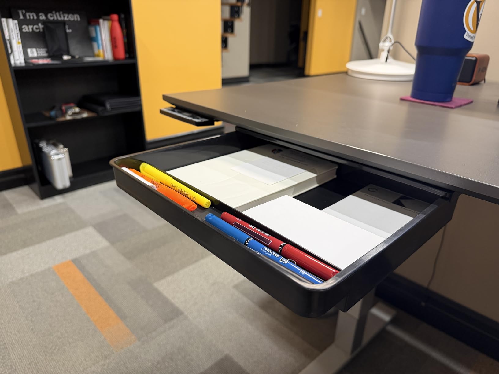 Under Desk Drawer Storage Organizer - 2 Pack (Large and Small) Black - (Please Note - Drawer Size/No Lip Under Desktop) - 2 Installation Methods (Screw or Adhesive) customer photo 2
