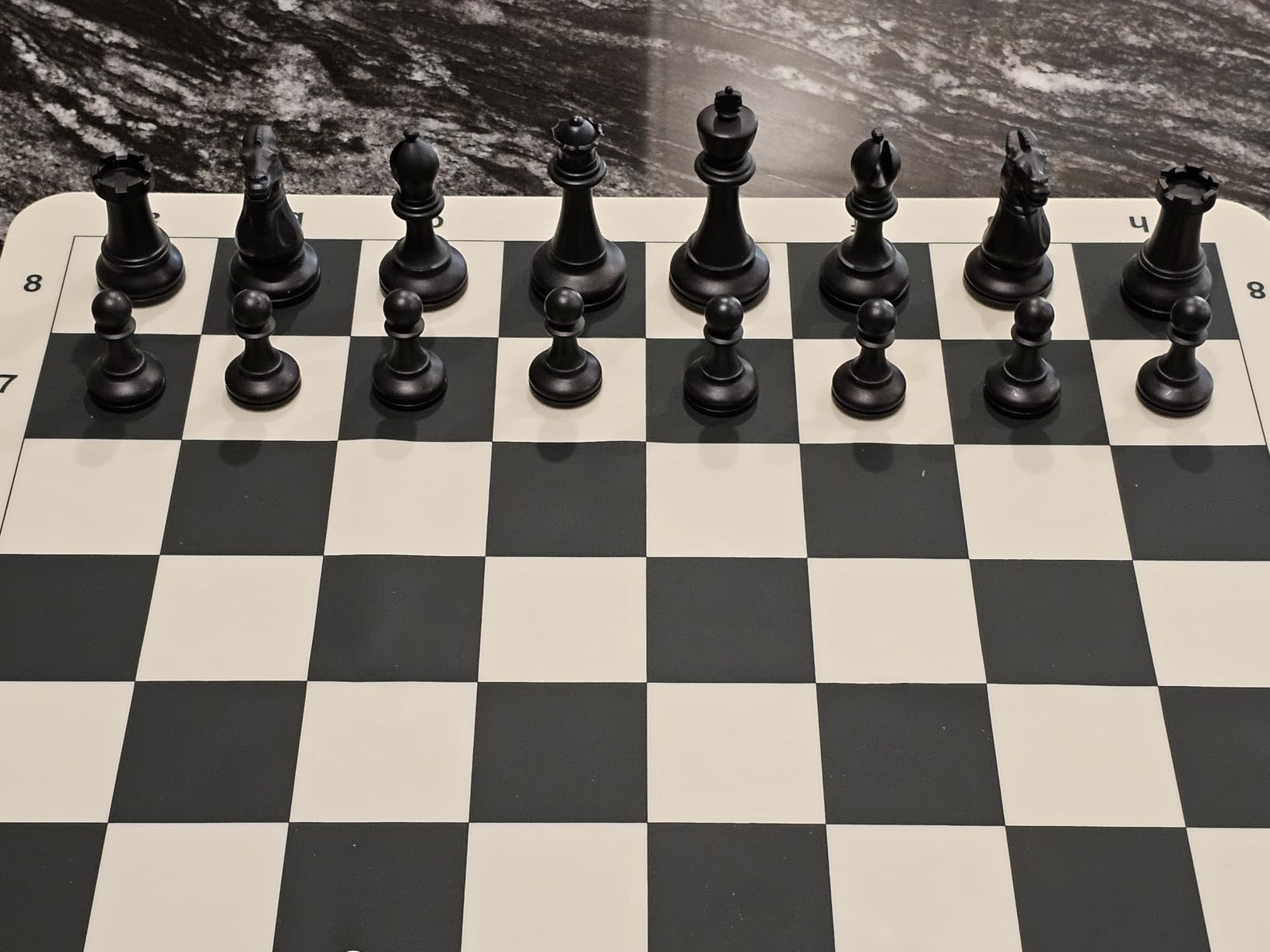 A&A Tournament Chess Set/ 20''x20'' Foldable Silicone Chess Board / 3.75'' King Height Plastic Quadruple Weighted Classic Staunton Pieces/Storage Bag - 2 Players customer photo 2