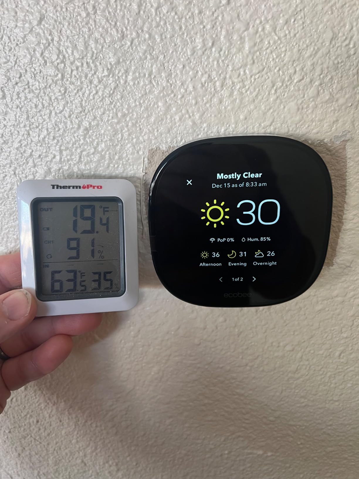 ecobee Smart Thermostat Premium - WiFi, Siri & Alexa Built-In, Smart Sensor | Air Quality Monitor. Works with Alexa, Siri and Google Home. Live view from your ecobee Doorbell. Energy Saving thermostsat customer photo 2