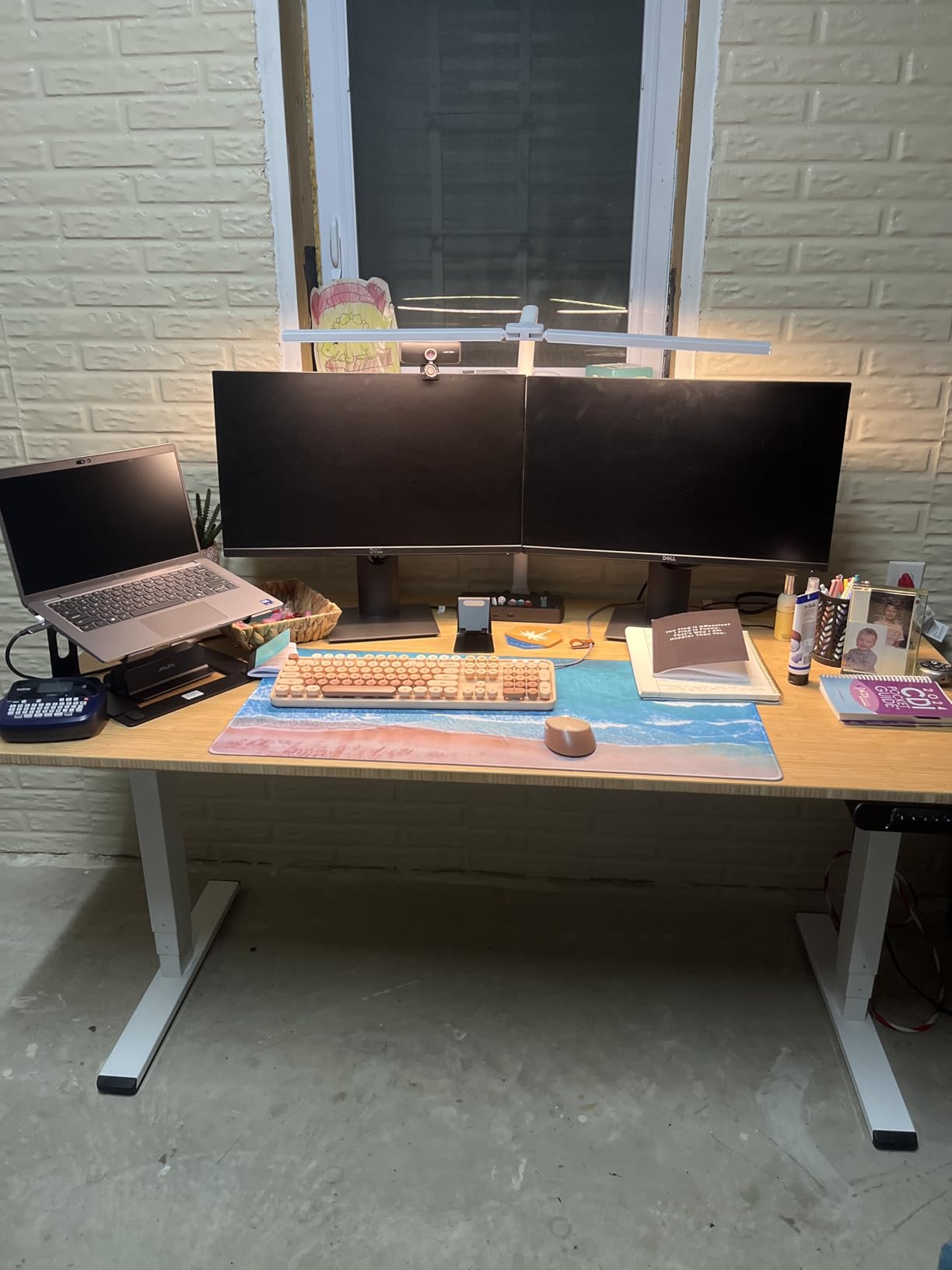 48 Inch Bamboo Standing Desk, 3 Stage Dual Motor Height Adjustable Desk customer photo 2