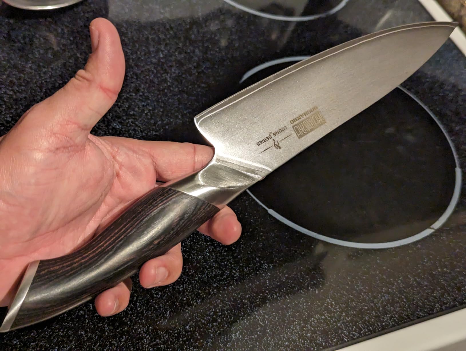 HOSHANHO Kitchen Knife in Japanese High Carbon Steel, Professional High-Class Chef's Knife 8 inch, Non-slip Ultra Sharp Cooking Knives with Ergonomic Handle customer photo 1