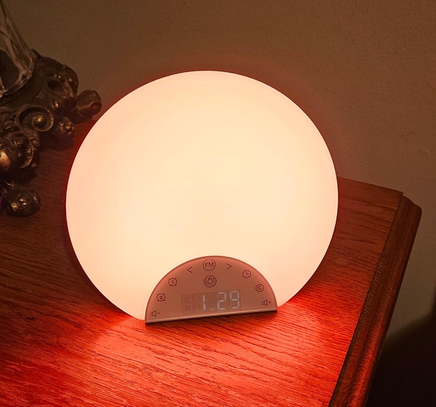 ANTDALIS Sunrise Alarm Clock Wake Up Light for Kids, Adults, Heavy Sleepers with Dual Alarms, Snooze, Sleep Aid with 7 Nature Sounds for Bedrooms with 8 Colors Night Light, FM Radio, Gift Ideas customer photo 2