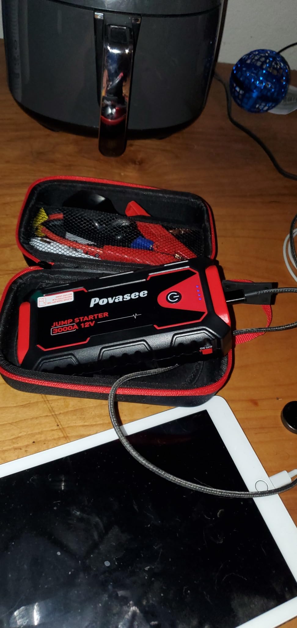 Povasee Jump Starter 5000A Car Jumper Starter, Model A30 12V Jump Box for Car Battery up to 10L Gas or 8L Diesel Engine Battery Jumper Starter Portable with USB Dual Output/LED Light/Storage Case customer photo 2