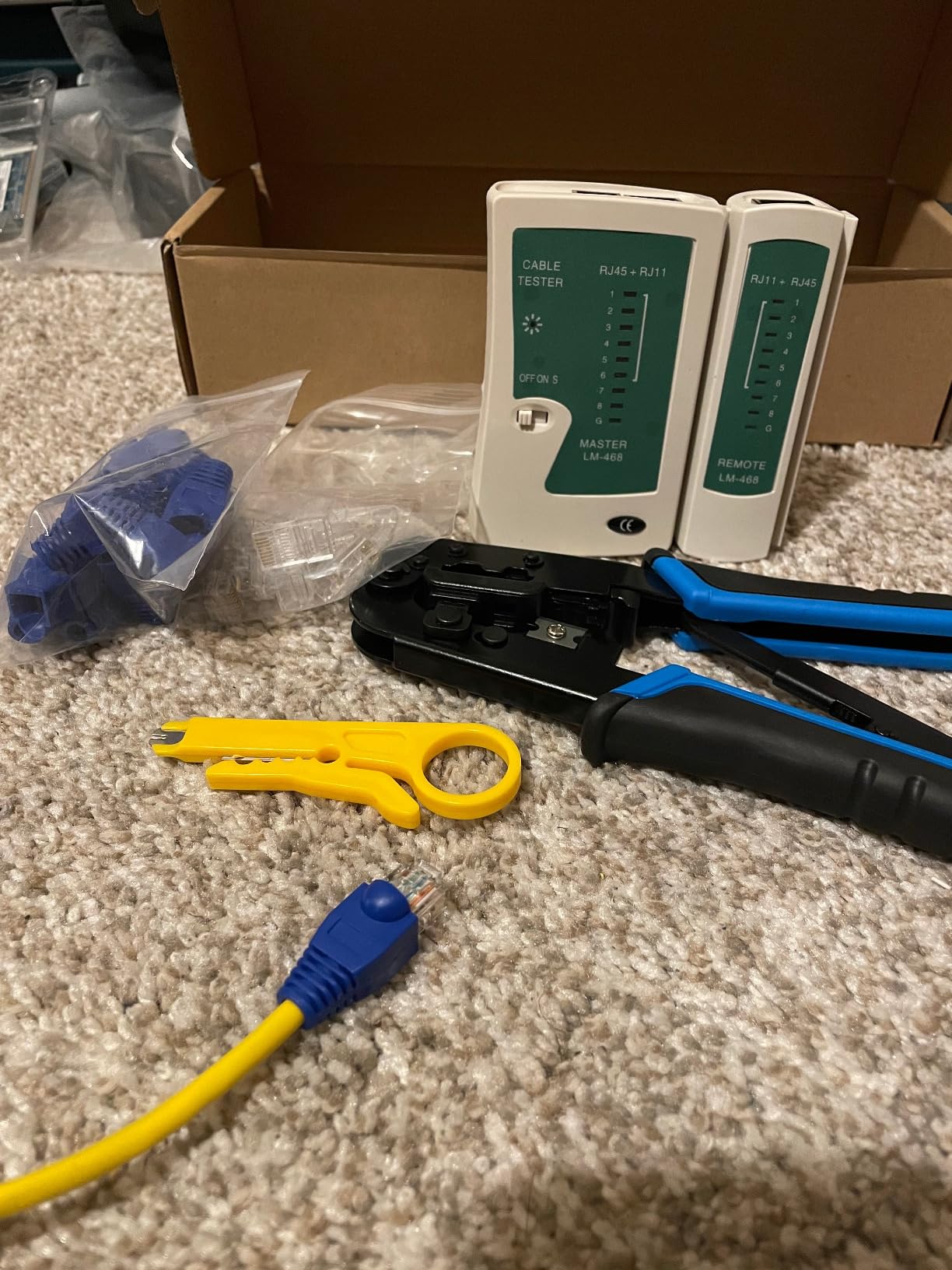 RJ45 Crimp Tool Kit for Cat5 Cat5e Cat6, Ethernet Crimpeing Tool Kit customer photo 2