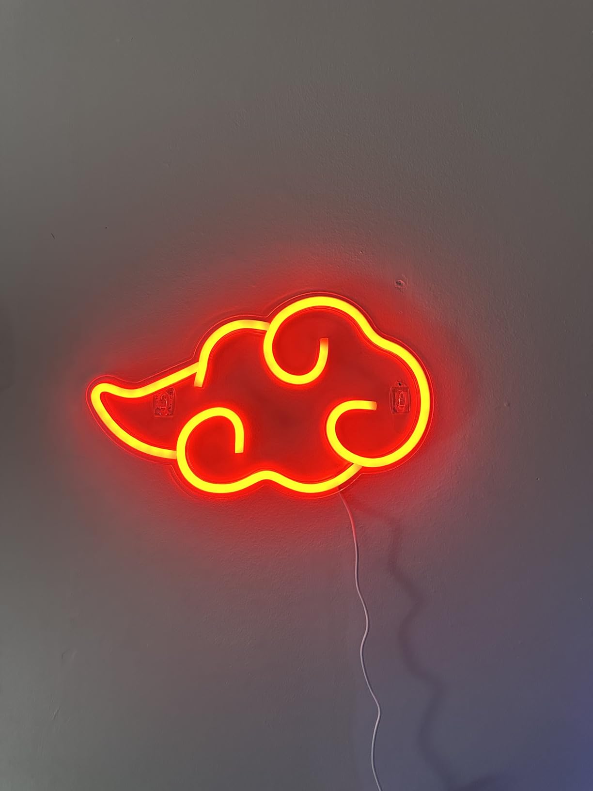 Dleouly Anime Neon Sign, LED Red Cloud Neon Signs for Wall Decor, Dimmable Gaming Neon Sign Wall Signs USB Night Neon Light for Bedroom Game Room Man Cave Party, Gifts for Your Son, Boyfriend(12x7in) customer photo 2