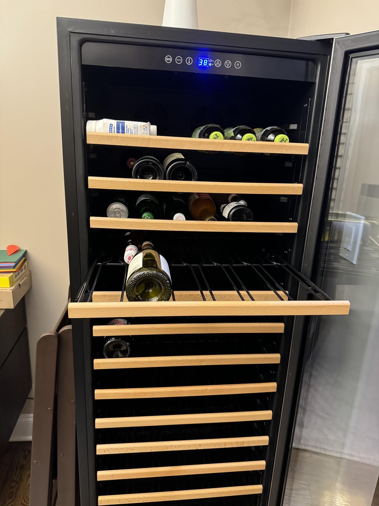 BODEGA 24 Inch Wine Cooler, 154 Bottle Large Refrigerator, Tall Freestanding Wine Fridge with Intelligent Temperature Memory & Humidity Control, Upgraded Quiet Compressor for Bedroom, Bar and Kitchen customer photo 2
