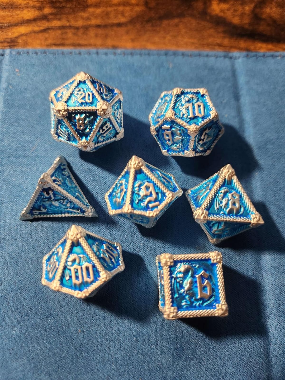 AUSTOR 7-Die Metal DND Dice Set Dungeons and Dragons Polyhedral Dice customer photo 2