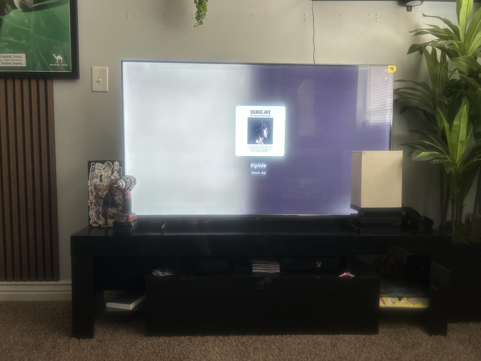 JUMMICO 63 Inch Modern LED TV Stand for 70 Inch TV (White) customer photo 1