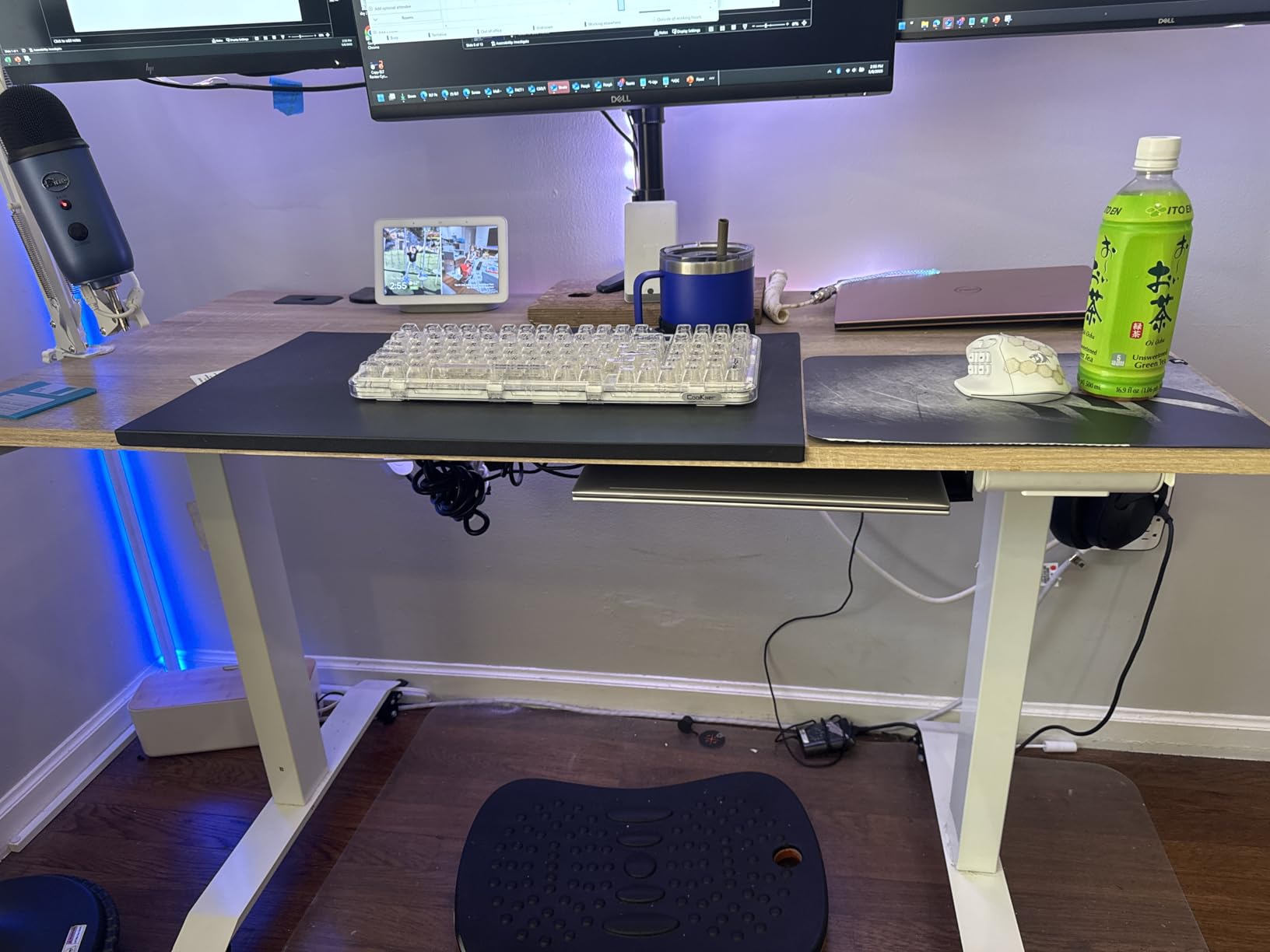SHW 55 x 28 Electric Height Adjustable Standing Desk w/Drawer, White customer photo 1