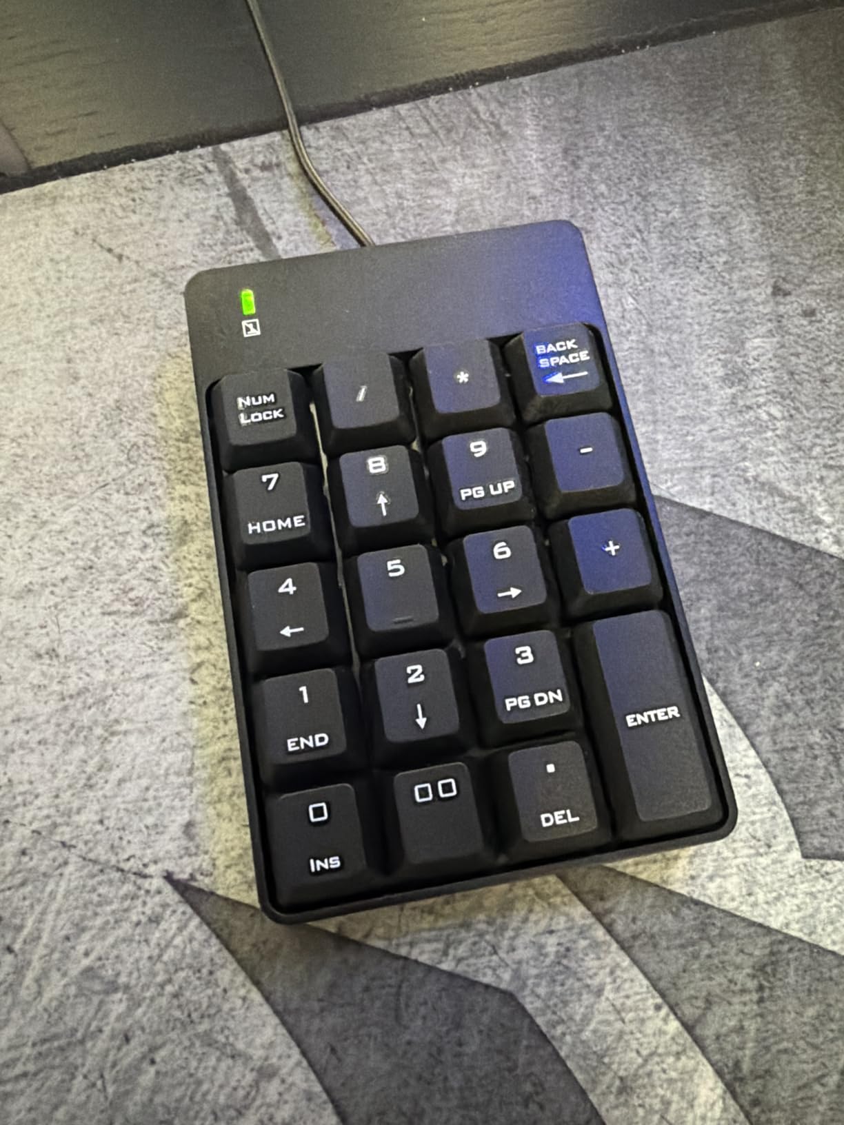 TechGarden Wired Number Pad, USB Numeric Keypad 19 Key Number Keypad Keyboard for Laptop PC Computer Notebook, Big Print Letters - Black customer photo 2