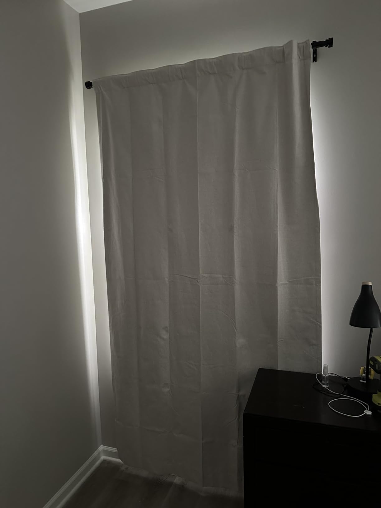 Linen Textured Total Blackout Curtains for Bedroom 84 Inches Long, Oatmeal customer photo 1
