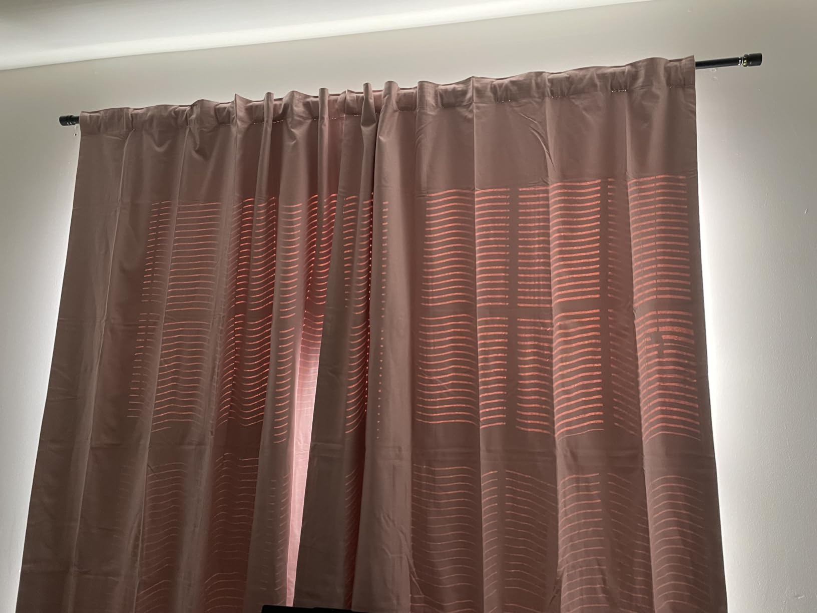 Linen Textured Total Blackout Curtains for Bedroom 84 Inches Long, Oatmeal customer photo 2