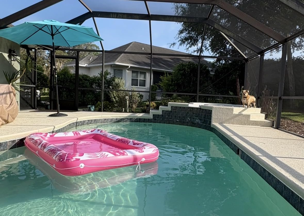 Inflatable Tanning Pool Lounger Float - Jasonwell 4 in 1 Sun Tan Tub Sunbathing Pool Lounge Raft Floatie Toys Water Filled Tanning Bed Mat Pad for Adult Blow Up Kiddie Pools Kids Ball Pit (MG,L) customer photo 2