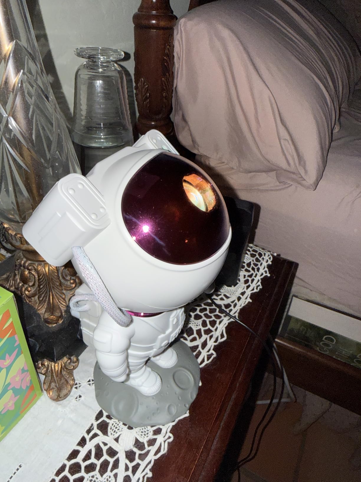 Galaxy Projector for Gaming Room Decor - Black Astronaut Star Projector, Cool Stuff for Men's Bedroom Accessories, LED Nebula Light with Remote, for Teen Boys & Gamers customer photo 2