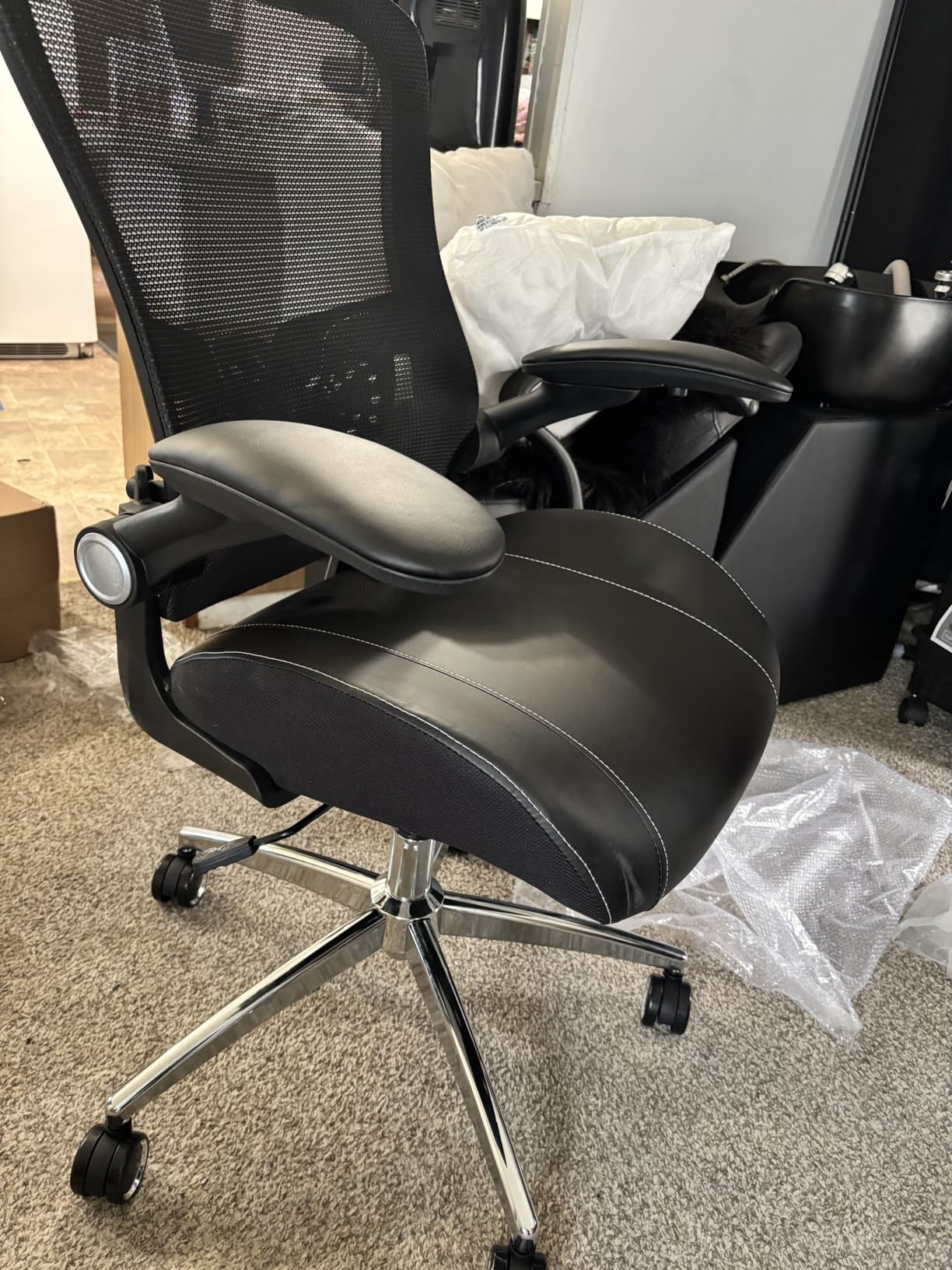 Office Chair Ergonomic Desk Chair-400lbs Big and Tall Heavy Duty, Wide & Soft 3D Modeling Foam Cushion Home Office Desk Chair with Adjustable Seat Height, Executive Computer Task Chair customer photo 2