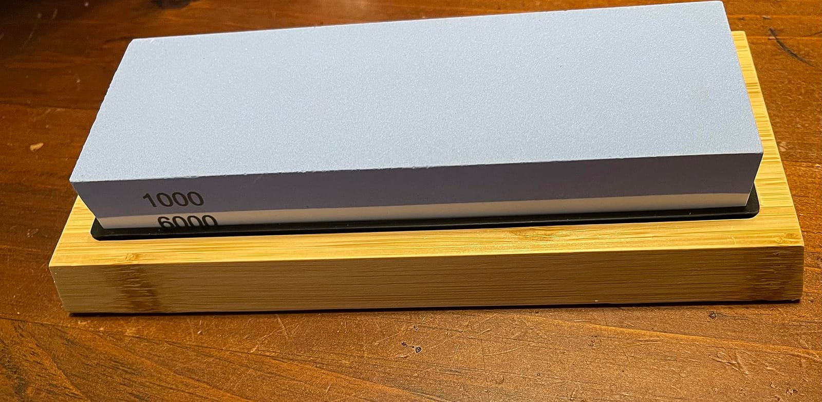 Whetstone Knife Sharpening Stone Kit - Double Sided Whetstone Knife Sharpener 1000/6000 Grit, Professional Honing Sharpening Stone Set With Slip-Resistant Bamboo Base and Angle Guide customer photo 1
