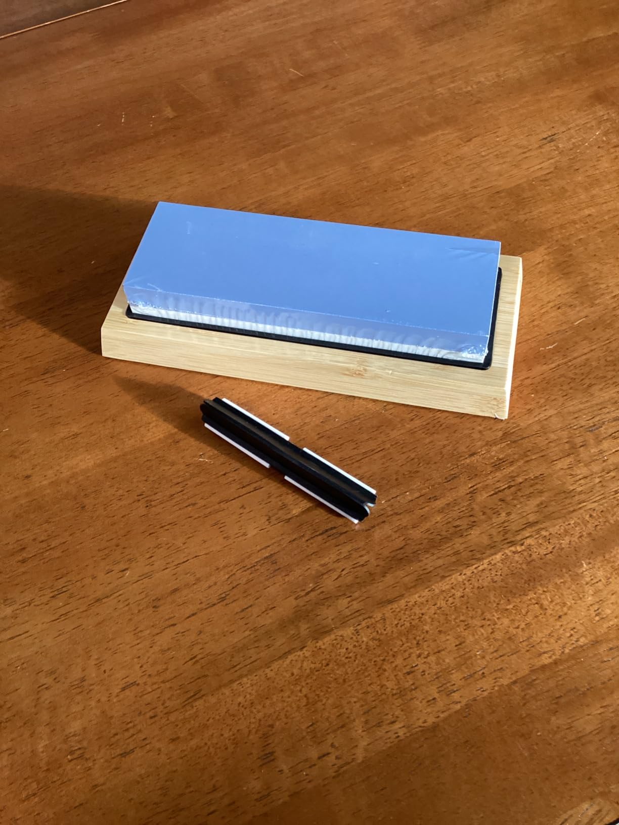 Whetstone Knife Sharpening Stone Kit - Double Sided Whetstone Knife Sharpener 1000/6000 Grit, Professional Honing Sharpening Stone Set With Slip-Resistant Bamboo Base and Angle Guide customer photo 2