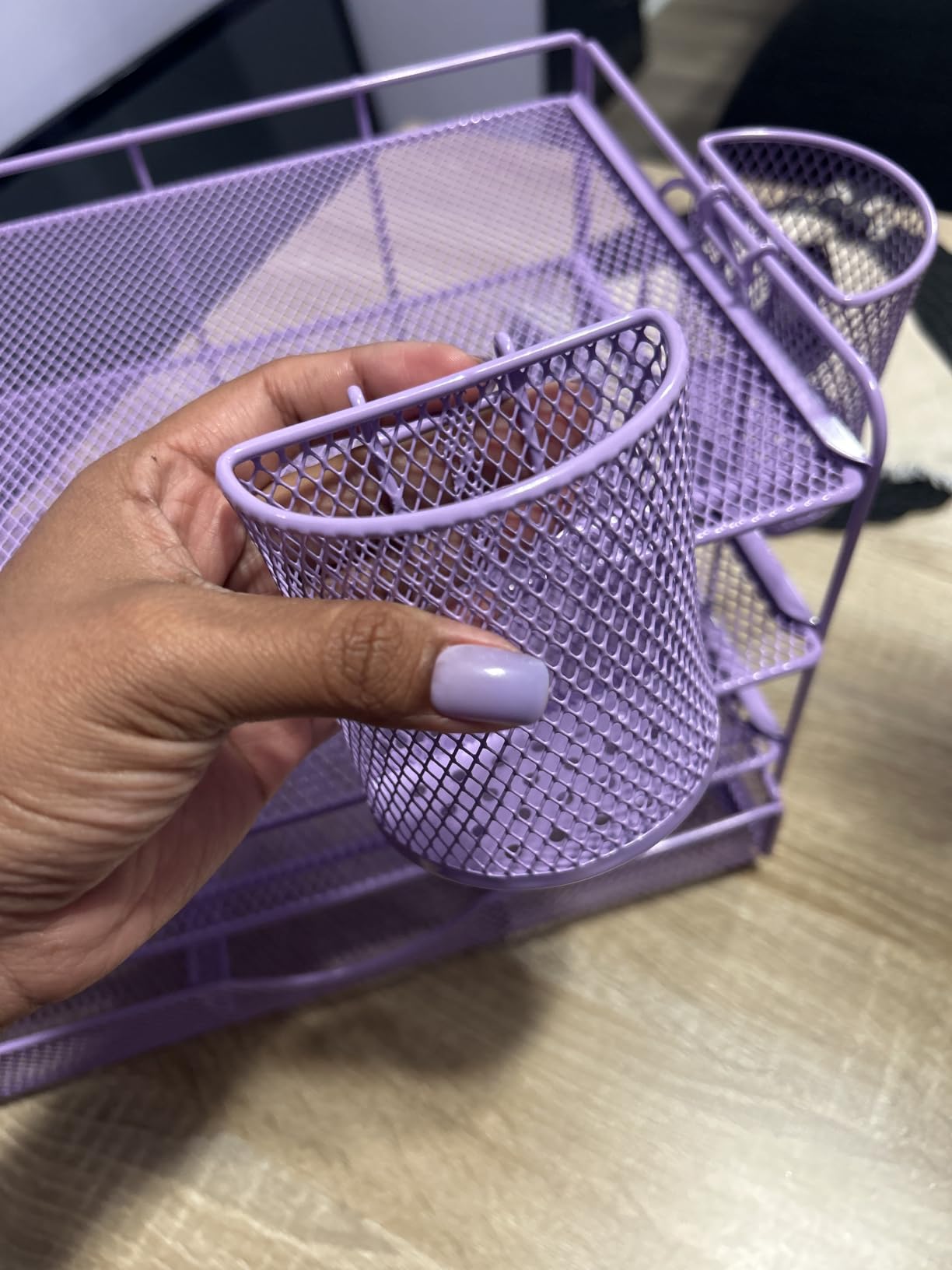gianotter Desk Organizers and Accessories with File Holder, 4-Tier Desk Accessories & Workspace Organizers with Drawer and 2 Pen Holder, Paper Organizer for Office Supplies (Rose Gold) customer photo 2