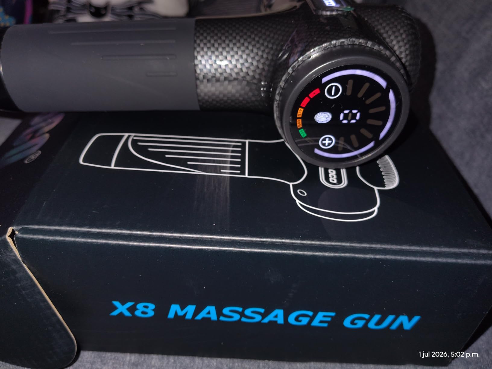TOLOCO Massage Gun Deep Tissue, Percussion Massage Gun with 10 Replacement Heads, Super Quiet Portable Electric Massager for Athletes, Relax, Fathers Day Dad Gifts, Black customer photo 1