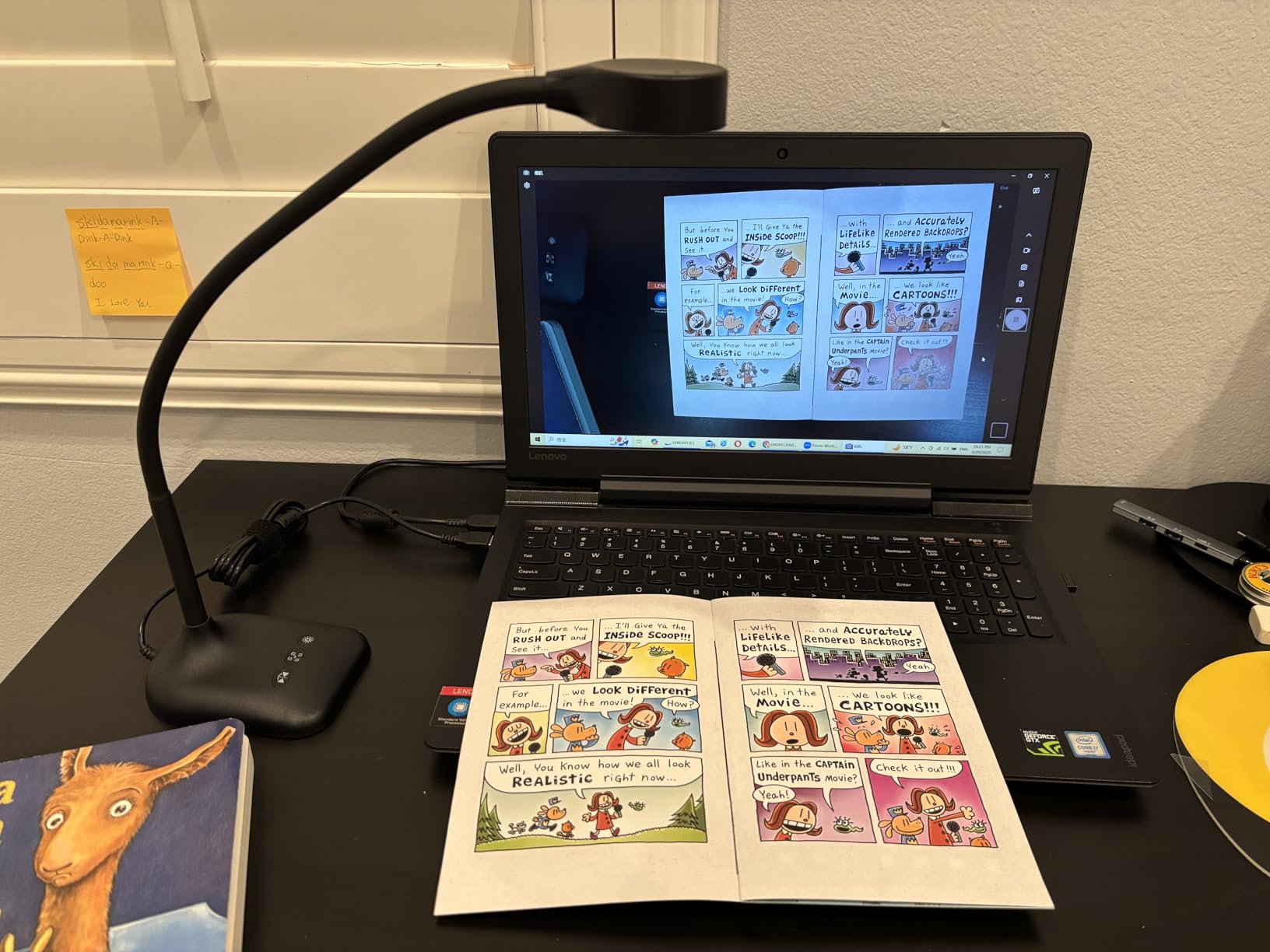 Document Camera for Teachers, Webcam and Overhead Camera for Classroom with Mic, LED Lights, Image Invert, Fold for Mac OS, Windows, Zoom, OBS Work with Distance Learning/Teaching, Live Demo customer photo 2