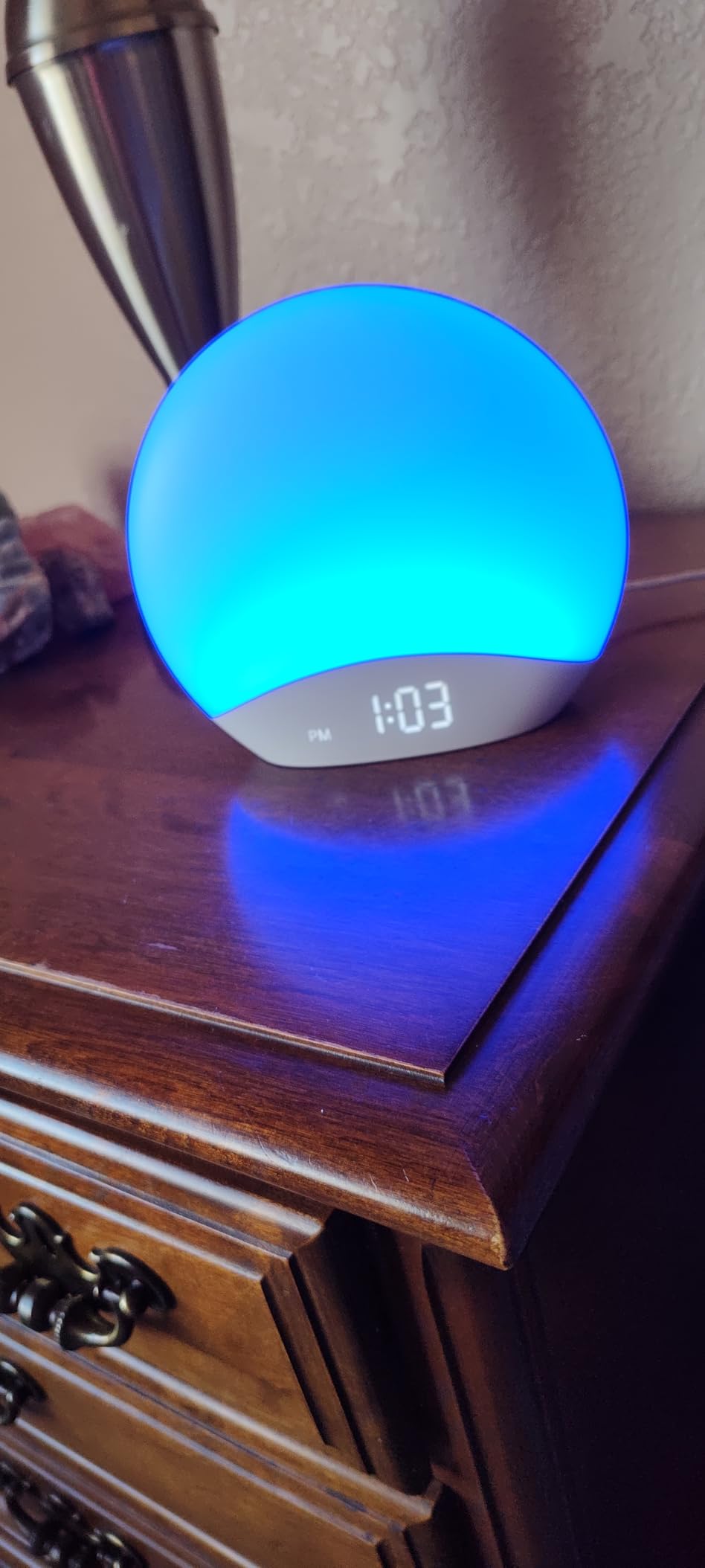 REACHER Wood Grain Sunrise Alarm Clock and Sound Machine Nightlight customer photo 2