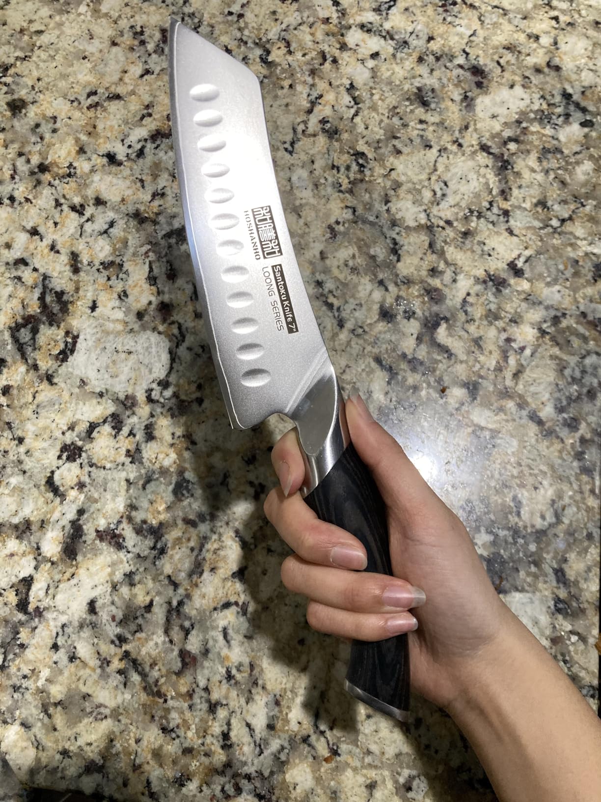 HOSHANHO 7 Inch Japanese Chef Knife, Ultra Sharp Kitchen Santoku Knives customer photo 2