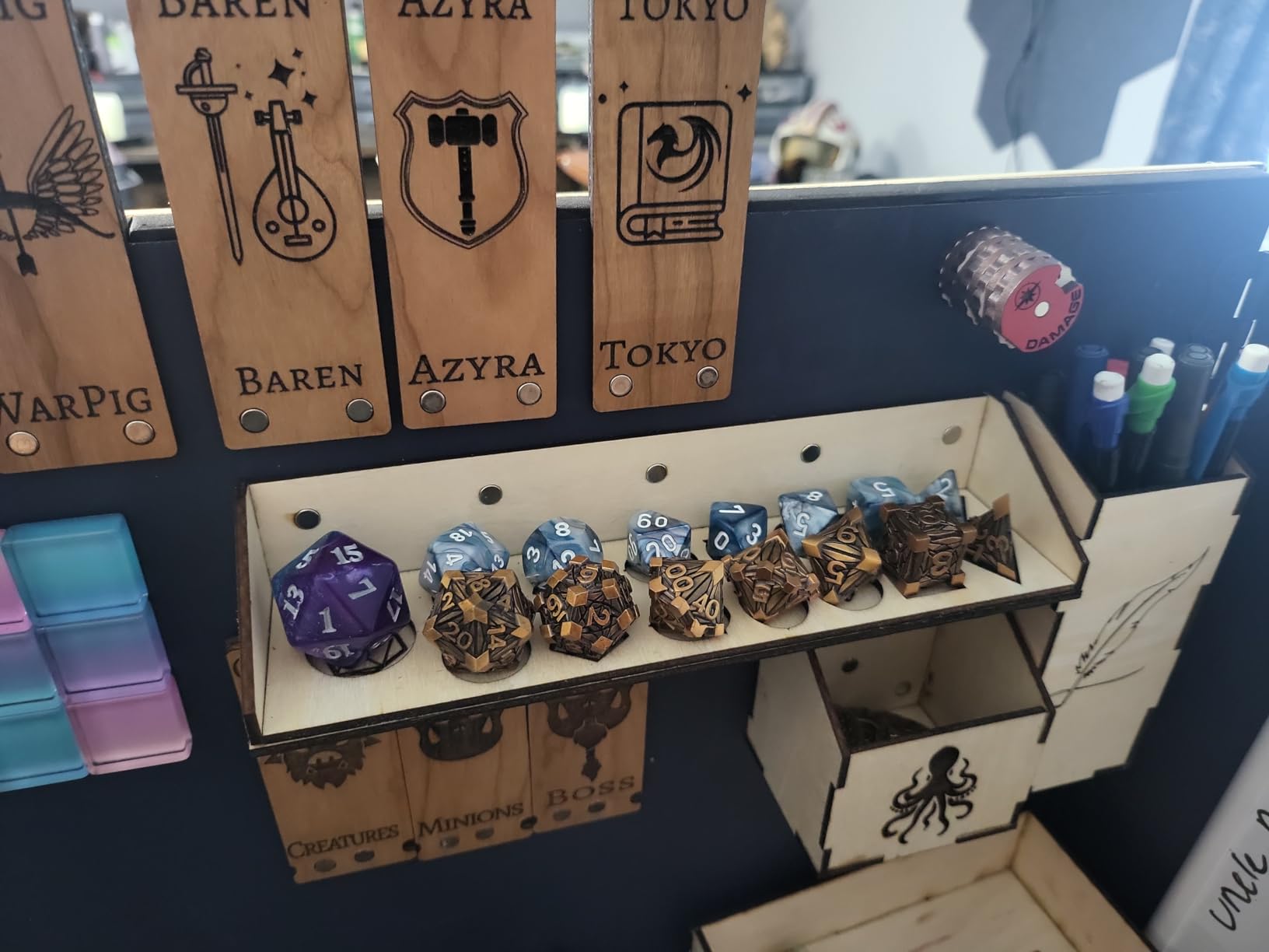 7PCS Metal DND Dice Set with Box, Debris RPG Black Gold D and D Dice for use with D&D Tabletop Games Role Playing Game Polyhedral Dice Set D20 D12 D10 D8 D6 D4 customer photo 2