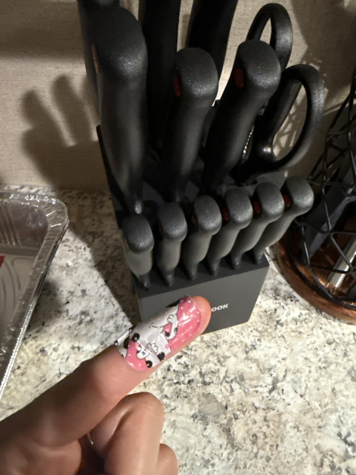 Astercook Knife Set for Kitchen with Block and Sharpener 15pcs German customer photo 2