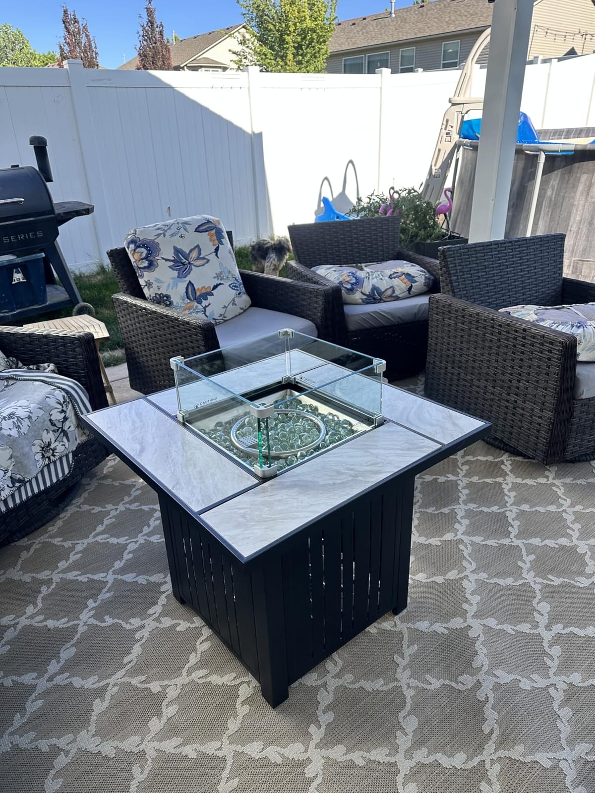 OutVue 30 Inch Propane Fire Pit Table with Real Ceramic Tabletop customer photo 2