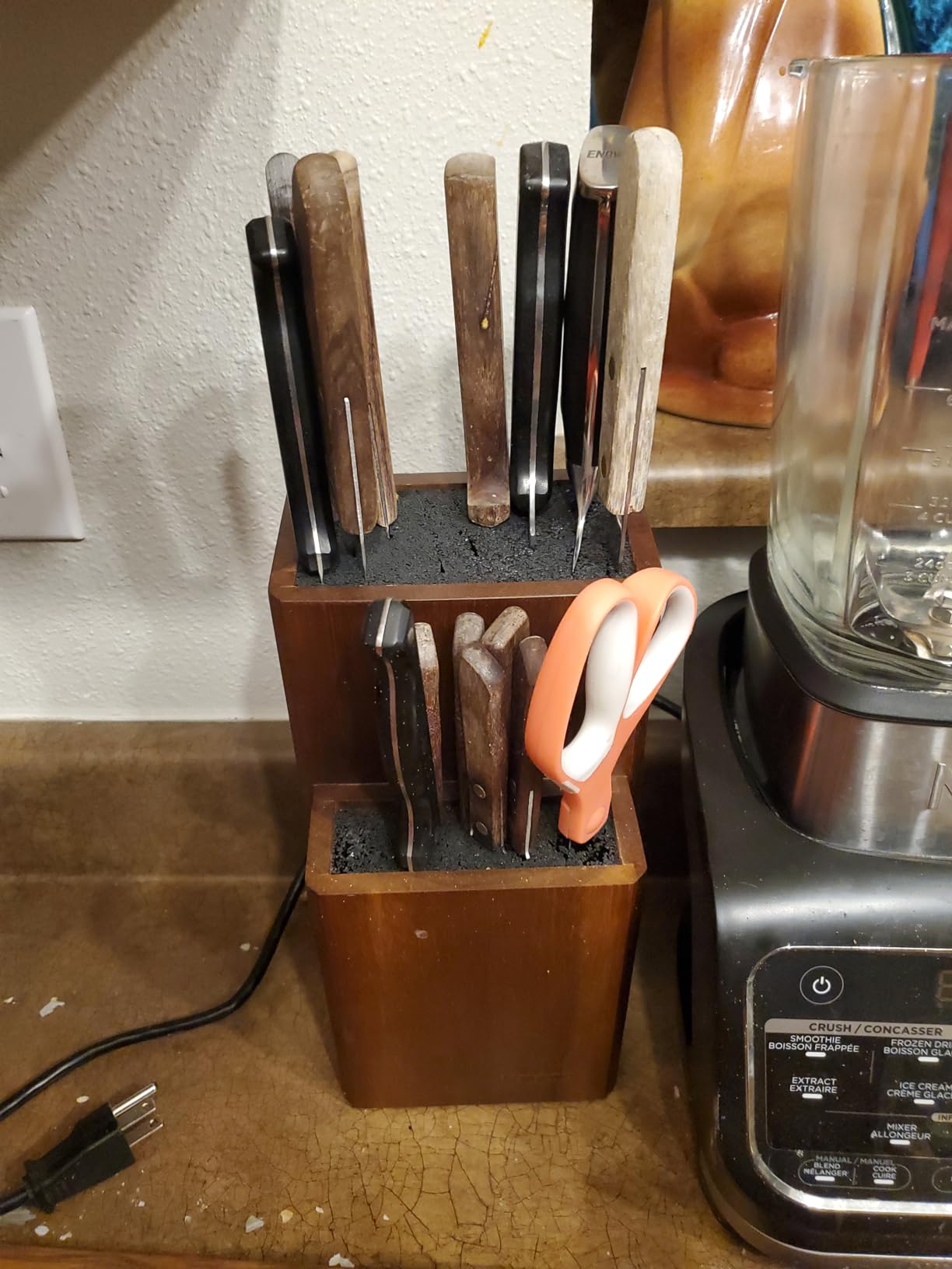 Universal Knife Block Without Knives, Acacia Wood Countertop Knife Holder customer photo 1