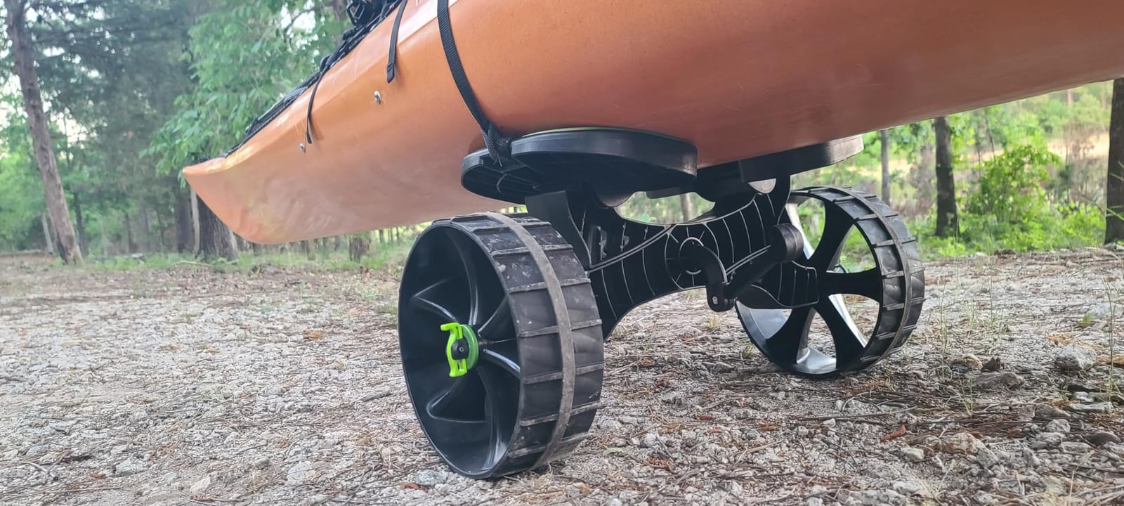 Ulticor Kayak Cart, Puncture-Free Wheels Assembles and Disassembles Within Seconds – Easy to Store – No Tools Required – All-Terrain Durable Kayak and Canoe Cart with Adjustable Straps (Green - Black) customer photo 2
