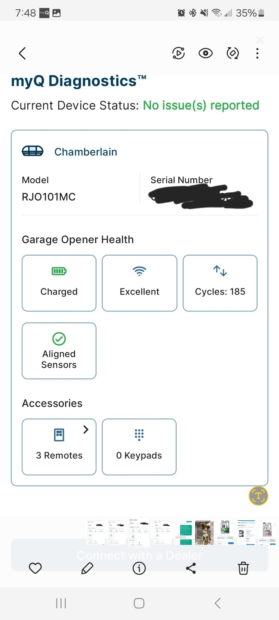 Chamberlain Wall Mount myQ Garage Door Opener, Battery Backup customer photo 1