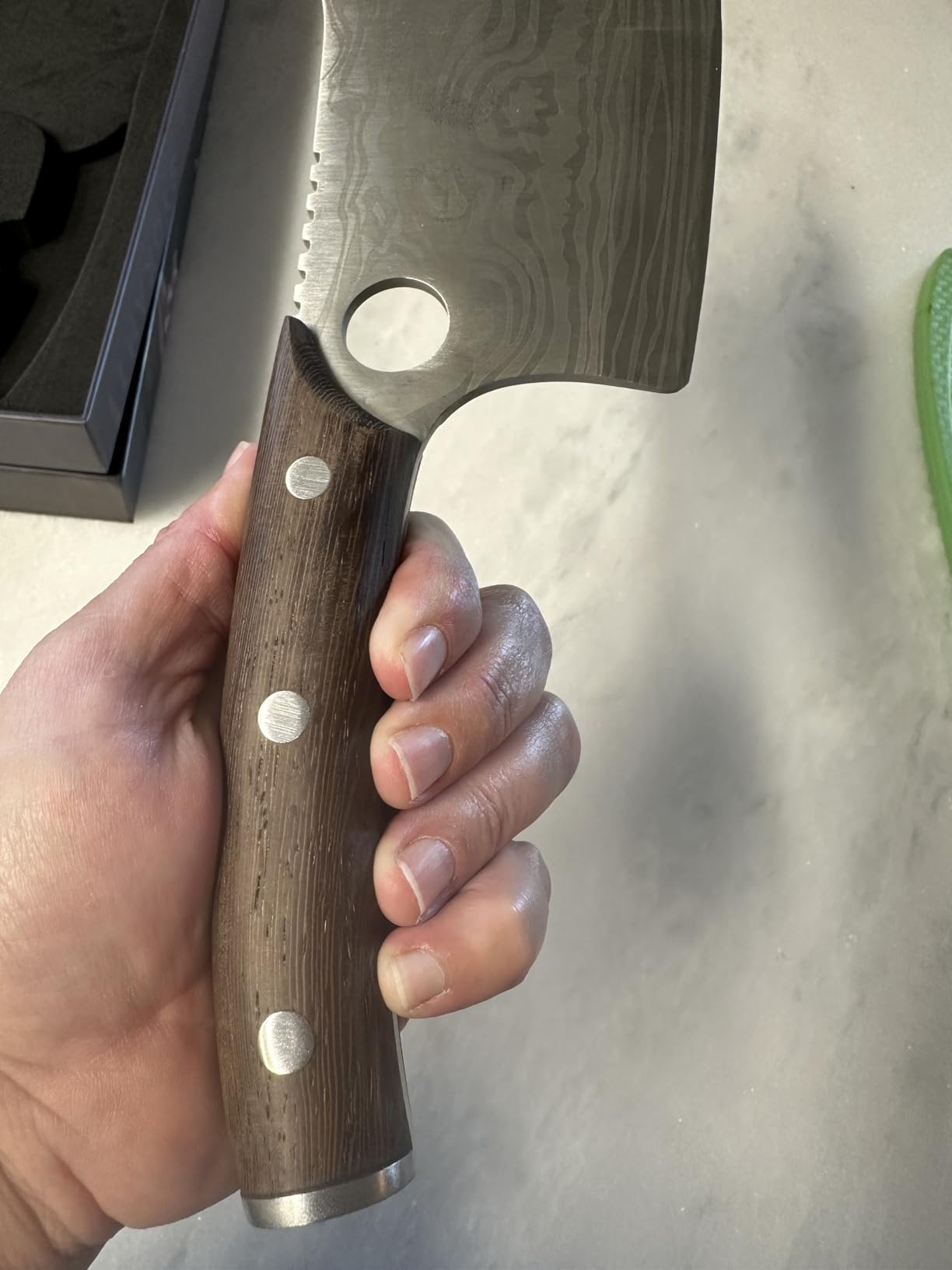 SYOKAMI Meat Cleaver Chef Knife with Sheath, 7.7 Inch Butcher Knife customer photo 2