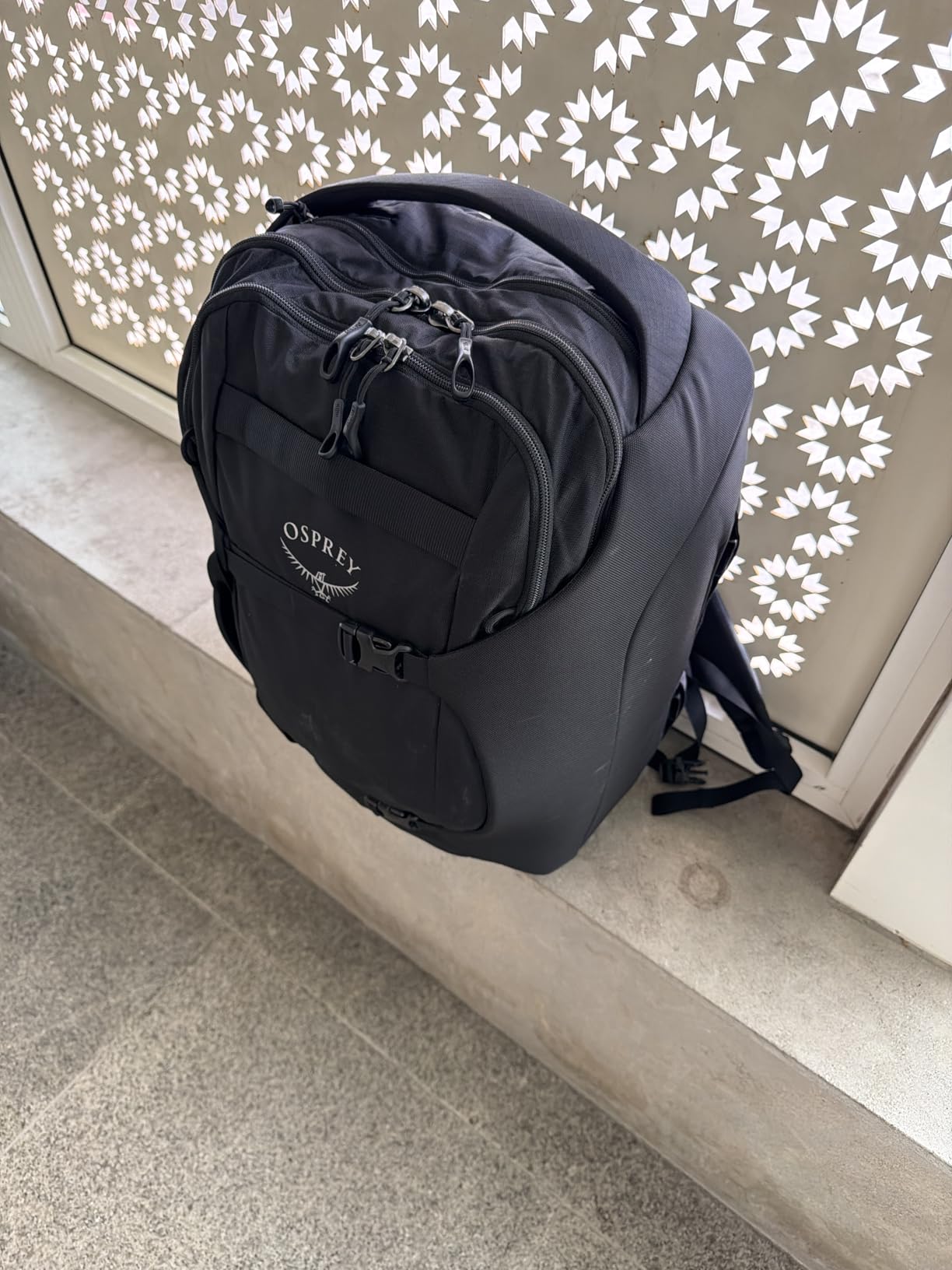 Osprey Sojourn Porter 46L Travel Backpack – Carry-On Compliant Luggage with StraightJacket Compression and Padded Laptop Sleeve – Durable Pack for International or Urban Travel, Koseret Green customer photo 2