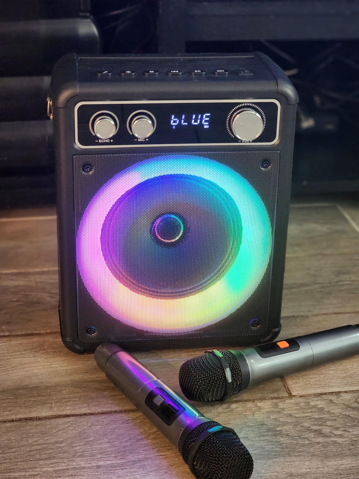 VOSOCO Karaoke Machine, Bluetooth Speaker with 2 Wireless Mics for Adults customer photo 1