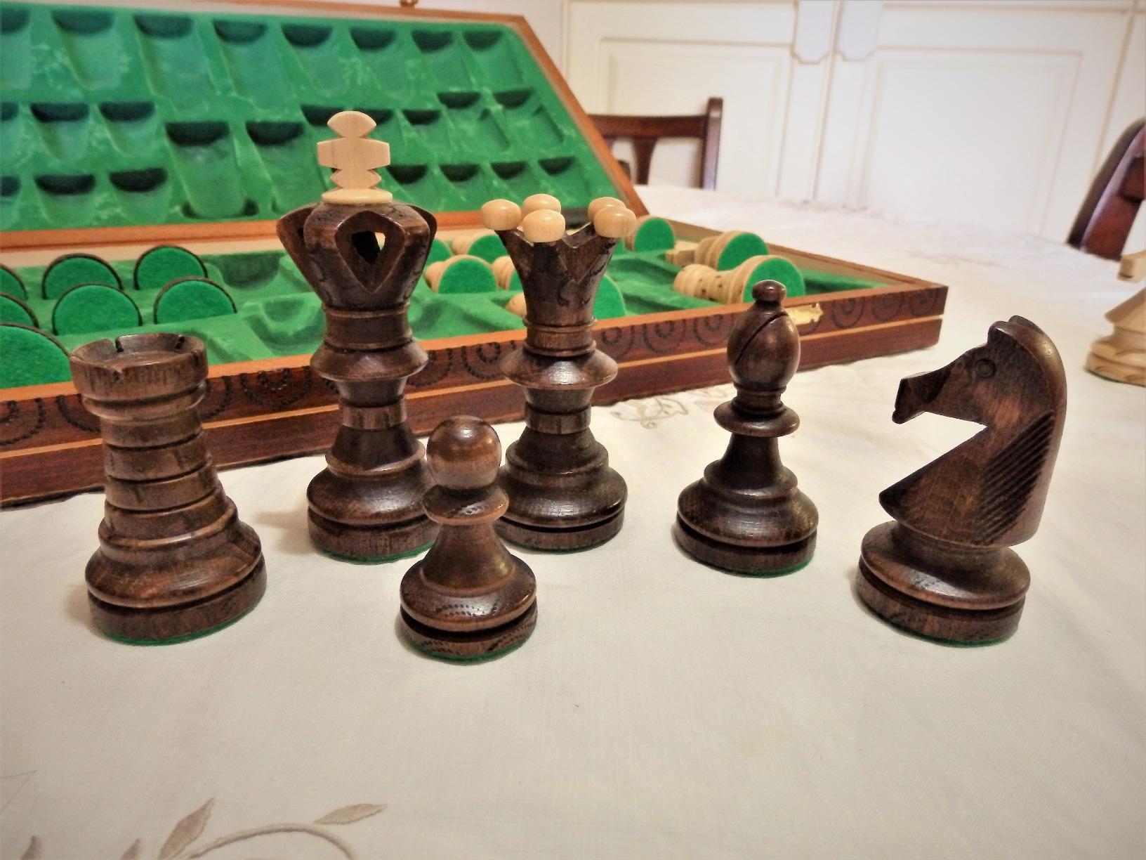 Wegiel Imperator 21-Inch Luxury Wooden Chess Set for Adults and Kids - Handcrafted from Premium Beech and Birch Wood - Unique Folding Design with Chess Piece Storage, Brown,Imperator - Brown customer photo 1