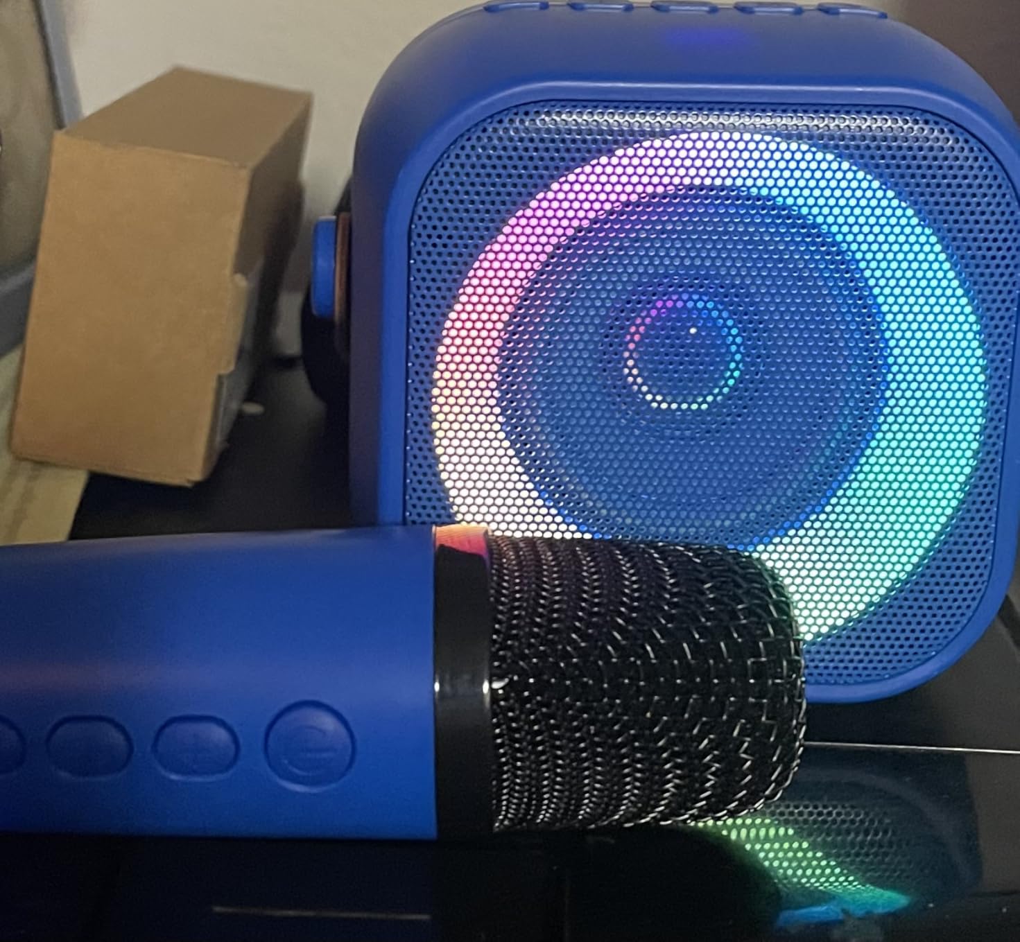 Mini Karaoke Machine,Portable Bluetooth Speaker with 2 Wireless Microphones customer photo 2
