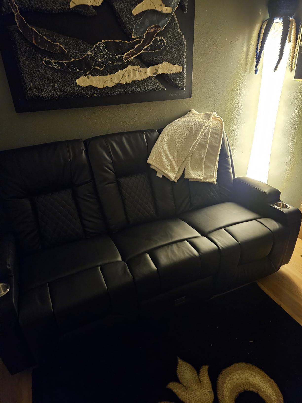 FURNIMAT Loveseat Recliner Sofa, Wall Hugger Reclining Loveseat RV Couch customer photo 1