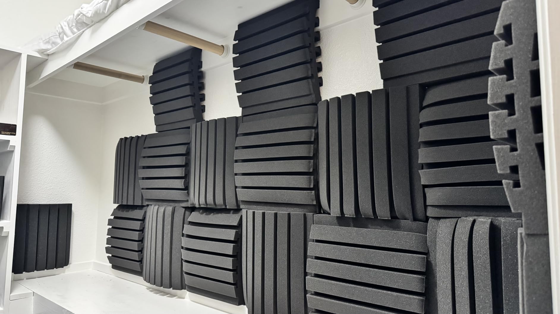 4 Pack Curved Bass Traps Corner Acoustic Foam, Large Size 16.5