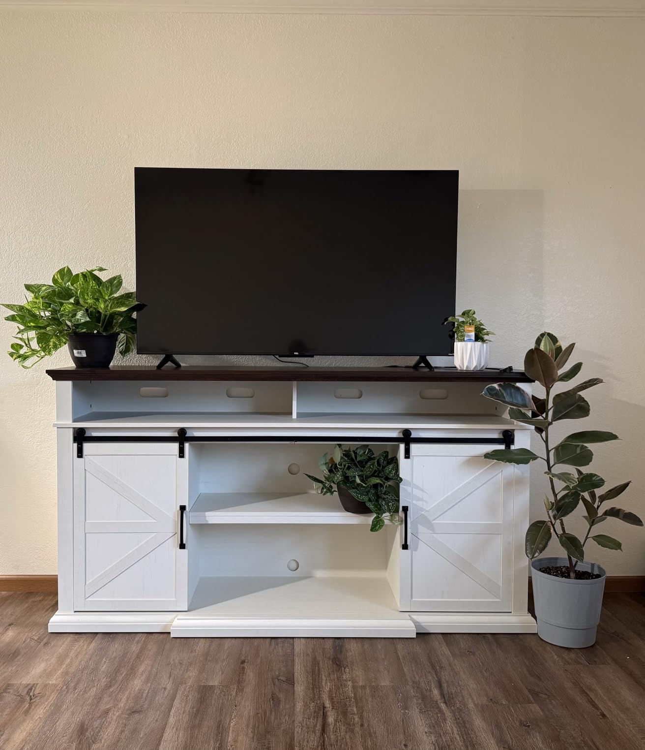 IFGET Farmhouse 80/75 inch TV Stand, 37.4